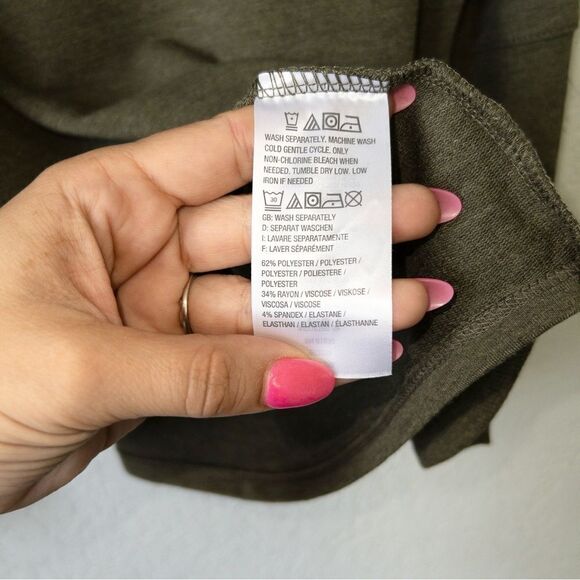 New H by Halston Olive Green Cowl Neckline Sweater Size 1X - Picture 4 of 5